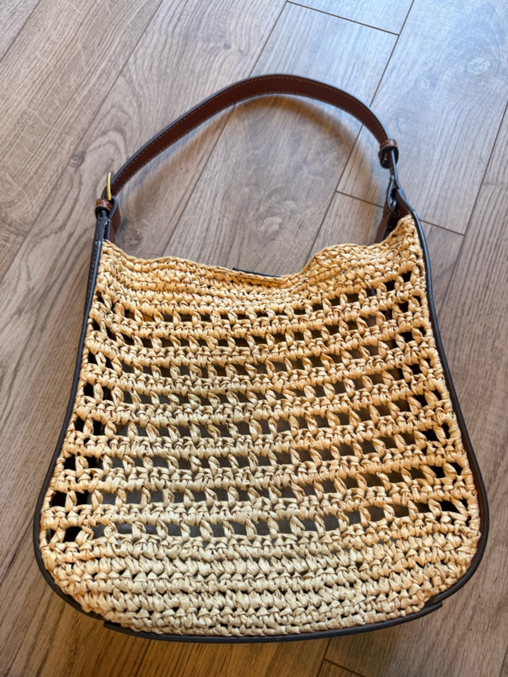New nwot perfect Mango MNG Valeta Crocheted Raffia Bag - Picture 3 of 9